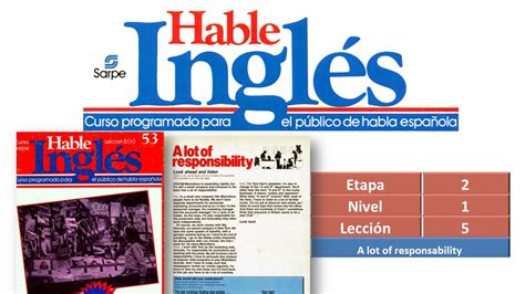 Curso Sarpe  Hable Inglés , Etapa 2, Lección 5   YouTube