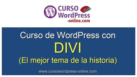 Curso WordPress con Divi  Tutorial en español    YouTube