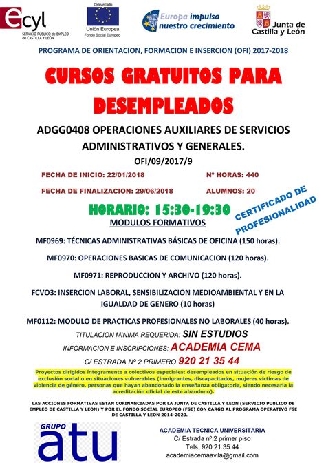 Cursos gratuitos para desempleados | Ayuntamiento de ...