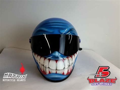 Custom Airbrushed Smiley face Motorcycle helmet