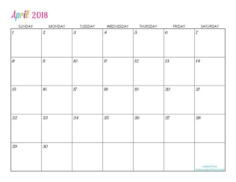 Custom Editable Free Printable 2018 Calendars   Sarah Titus