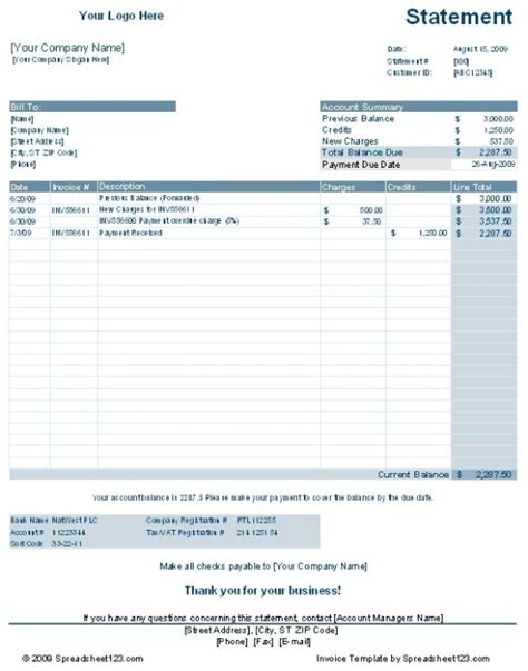 Customer Account Statement Template   Free download and ...