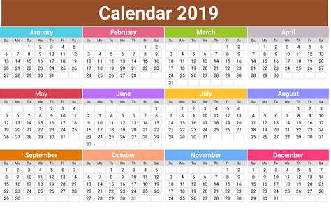 Cute 2019 Monthly Calendar | Calendar 2019