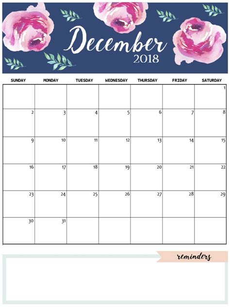 Cute and Crafty Monthly Calendar 2018 | Calendar 2018