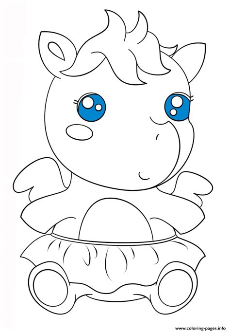 Cute Baby Pagasus Kawaii Coloring Pages Printable