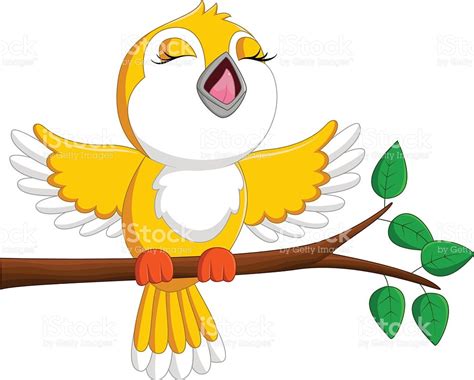 Cute Bird Singing Stock Vector Art & More Images of Animal ...