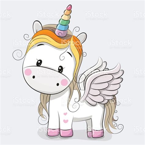 Cute Cartoon Unicorn royalty free stock vector art | uni ...