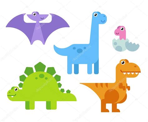 Cute dibujos animados dinosaurios — Vector de stock ...