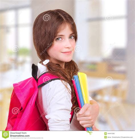 Cute Girl At School Stock Photo   Image: 44447292