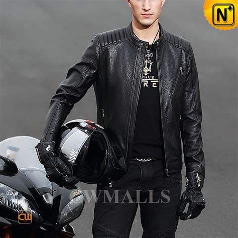 CWMALLS® Mens Leather Motorcycle Jacket CW806032