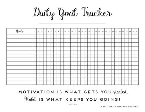 Daily Habit Tracker: A Printable Goal Tracker   Daisy ...
