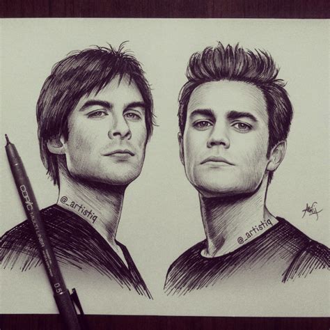 Damon and Stefan by artistiq me on DeviantArt