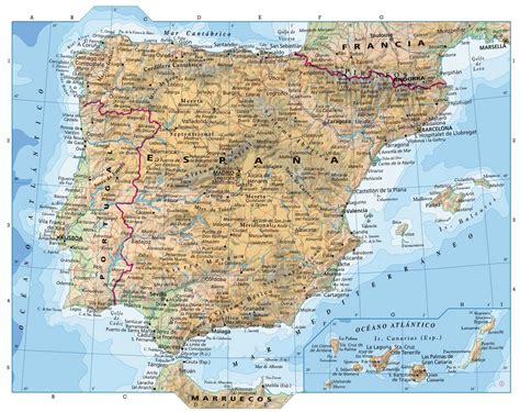 Daniel Martín: Mapa físico de la peninsula ibérica