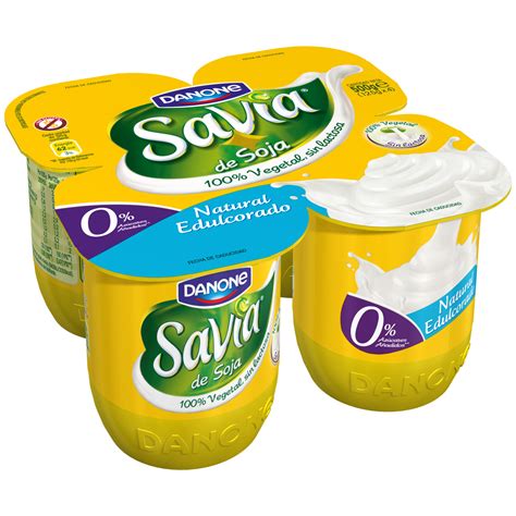 DANONE SAVIA yogur soja natural edulcorado pack 4 unidades ...