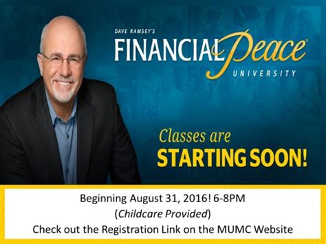 Dave Ramsey Financial Peace University Classes