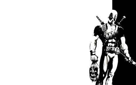 Deadpool blanco y negro fondos de pantalla gratis