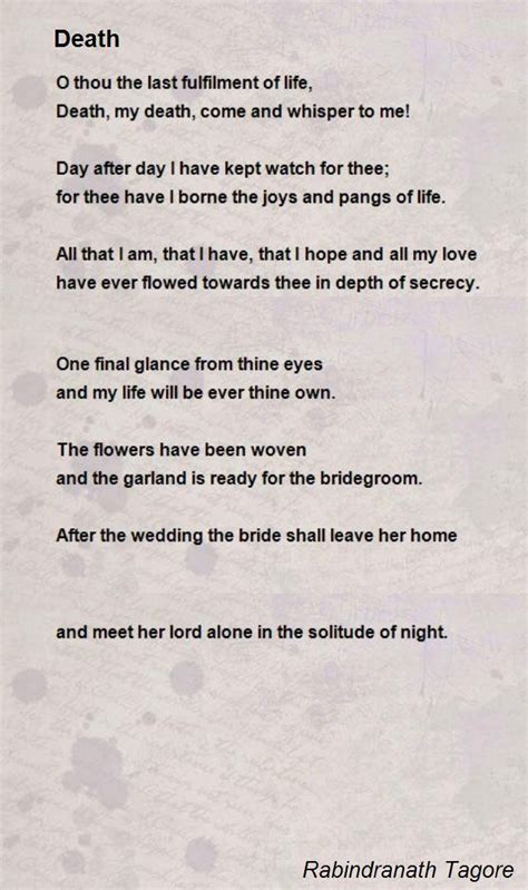 Death Poem by Rabindranath Tagore   Poem Hunter