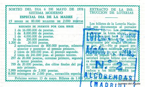 Décimo de Lotería Nacional de 1978 / 17   EXTRACCION ...