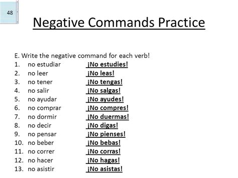 Decir Conjugation Negative Command
