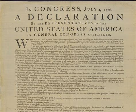 Declaración de Independencia. El 4 de julio de 1776, se ...
