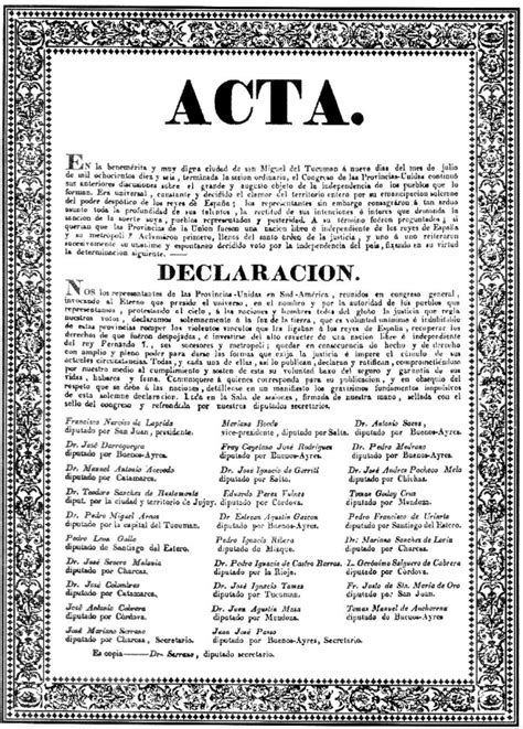 Declaración de La Independencia Argentina – JUNTOS 2015