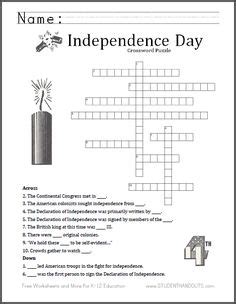 Declaration of Independence Fallen Tiles Puzzle Worksheet ...