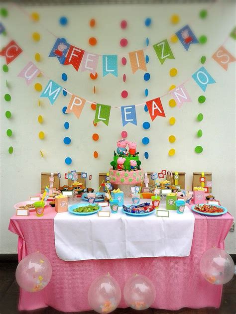 decoracion de cumpleaños de peppa pig   Buscar con Google ...