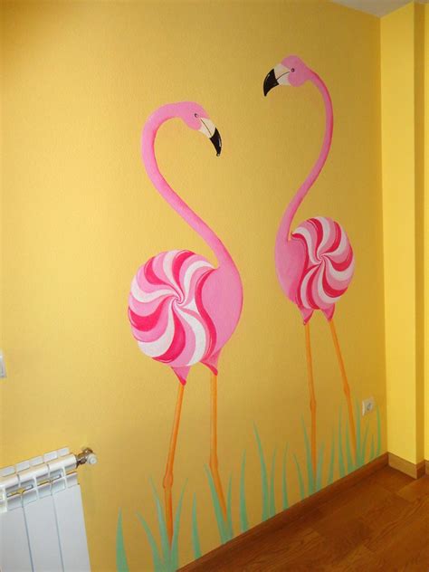 decoracion de paredes con flamencos pintados | Diseños ...