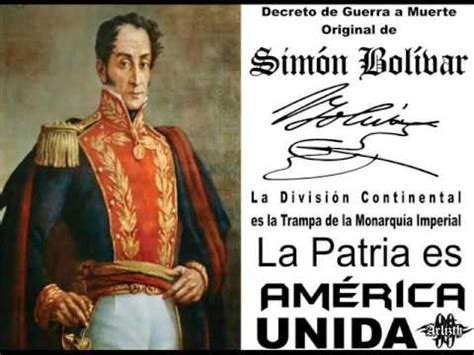 Decreto De Guerra a Muerte de Simón Bolívar Americano al ...