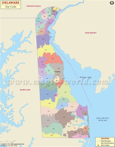 Delaware Zip Code Map, Delaware Postal Code