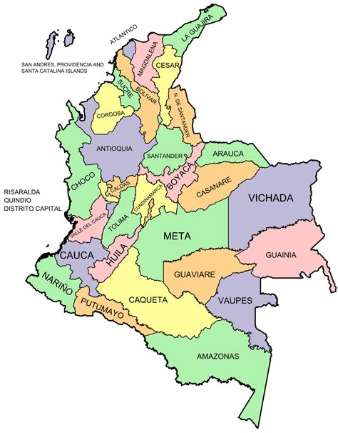 Departamentos de Colombia   Wikipedia, la enciclopedia libre
