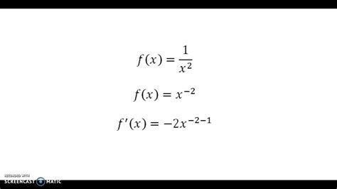 Derivada de f x =1/x^2   YouTube
