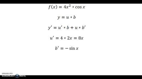 Derivada de f x =4x^2*cosx   YouTube