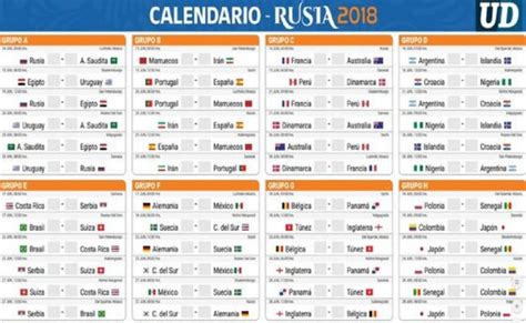 Descarga aquí el calendario de partidos del Mundial de ...