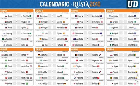 Descarga aquí el calendario de partidos del Mundial de ...