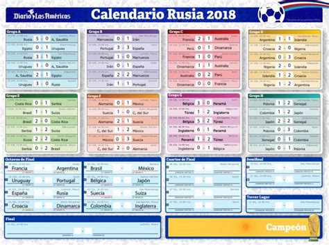 Descarga el calendario completo del Mundial Rusia 2018 ...