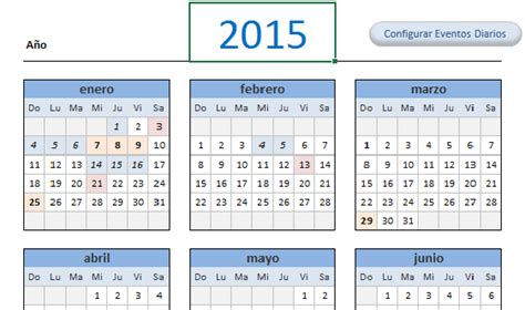 Descarga Gratis Calendario y Agenda Diaria 2015 en Excel ...