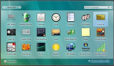 Descarga gratis gadgets para Windows XP