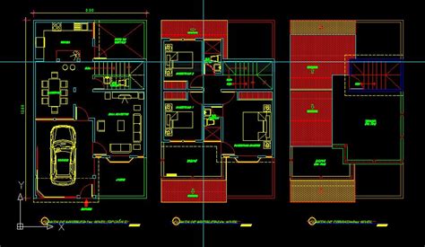 Descarga GRATIS: Plano de Casa 2 niveles en Autocad ...