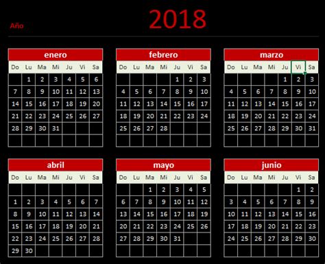 Descarga tu Calendario 2018 en Excel — Blog   Aplica Excel ...