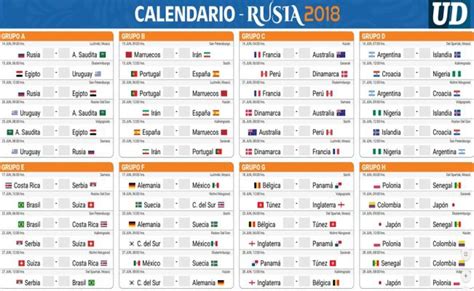 Descarga tu calendario de Rusia 2018