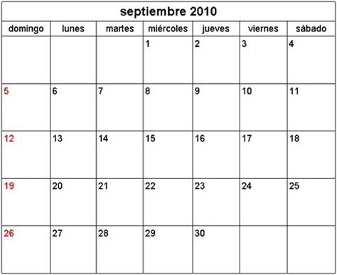 Descargar Calendario Septiembre 2010
