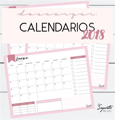 Descargar: Calendarios 2018   Segurito Blog