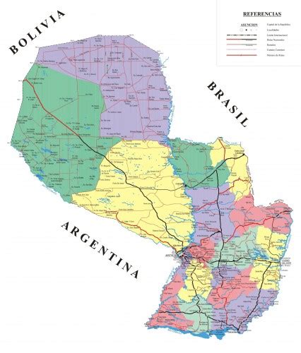 Descargar mapas de Paraguay Fisico y Politico | Universo Guia