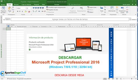 Descargar Microsoft Project Professional 2016 | 32/64 bit