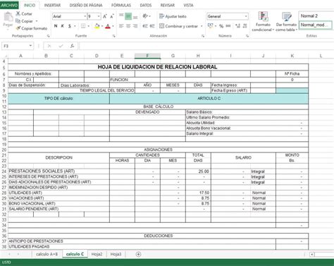 Descargar » Plantilla Excel – Liquidación Laboral