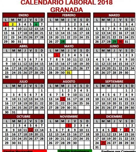 Descubre el calendario laboral de Granada para 2018 | Ideal