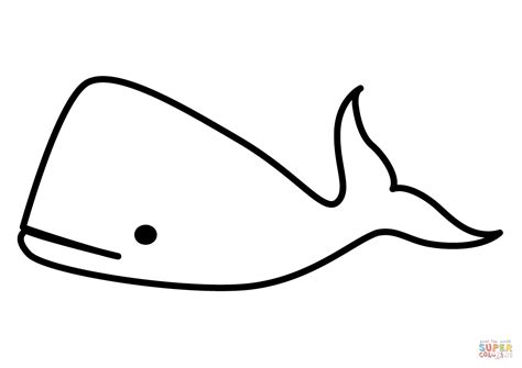 Desenho de Baleia de desenho animado simples para colorir ...