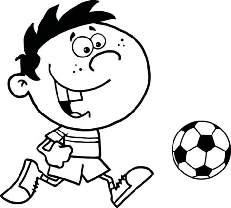 Desenho de Garoto do Futebol com Bola para colorir ...