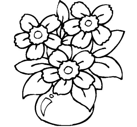 Desenho de Jarro de flores para Colorir   Colorir.com